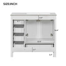 Bathroom Vanity With Ceramic Sink Combo, Abundant Storage Cabinet 2 Soft Close Doors And 5 Drawers by HouseOfZazla