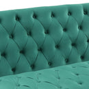78" Modern Sofa Dutch Plush Upholstered Sofa with Metal Legs, Button Tufted Back Green