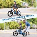 16 Inch Kids Bike Adjustable with Shock Absorber and Bell for Aged 4 to 7-16 inches