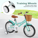 18 Inch Kids Bike Bicycle with Training Wheels and 2 Brake System Ages 4-8 Years Old-18 inches