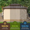 16 x 12 FT Hardtop Gazebo Outdoor Pergola for Patio Garden Deck Lawn Backyard Party Tent-Coffee by LJGDeals