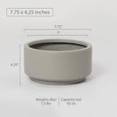 7 inch Smooth Gray Fiberstone Ceramic Pot