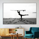 Yoga Surf Wall Art Canvas Print – Framed Black White Shore by MyGreatCanvas | Canvas Wall Art Prints | Photo Prints & Wall Decor
