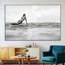 Black White Surfing Wall Art Canvas Print – Framed Ocean by MyGreatCanvas | Canvas Wall Art Prints | Photo Prints & Wall Decor