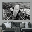 Black White Surfing Wall Art Canvas Print – Framed Coastal by MyGreatCanvas | Canvas Wall Art Prints | Photo Prints & Wall Decor