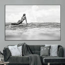 Black White Surfing Wall Art Canvas Print – Framed Ocean by MyGreatCanvas | Canvas Wall Art Prints | Photo Prints & Wall Decor