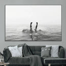 Black White Ocean Wall Art Canvas Print – Framed Monochrome by MyGreatCanvas | Canvas Wall Art Prints | Photo Prints & Wall Decor