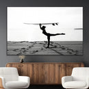 Yoga Surf Wall Art Canvas Print – Framed Black White Shore by MyGreatCanvas | Canvas Wall Art Prints | Photo Prints & Wall Decor
