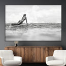 Black White Surfing Wall Art Canvas Print – Framed Ocean by MyGreatCanvas | Canvas Wall Art Prints | Photo Prints & Wall Decor