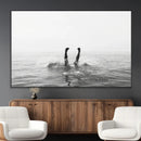 Black White Ocean Wall Art Canvas Print – Framed Monochrome by MyGreatCanvas | Canvas Wall Art Prints | Photo Prints & Wall Decor