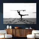 Yoga Surf Wall Art Canvas Print – Framed Black White Shore by MyGreatCanvas | Canvas Wall Art Prints | Photo Prints & Wall Decor