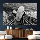Black White Surfing Wall Art Canvas Print – Framed Coastal by MyGreatCanvas | Canvas Wall Art Prints | Photo Prints & Wall Decor