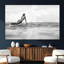 Black White Surfing Wall Art Canvas Print – Framed Ocean by MyGreatCanvas | Canvas Wall Art Prints | Photo Prints & Wall Decor