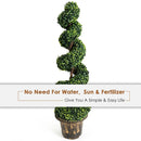 2 Pieces 4 Feet Artificial Décor Green Boxwood Spiral Tree Set by LJGDeals
