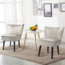 Set of 2 Upholstered Modern Leisure Club Chairs with Solid Wood Legs by LJGDeals