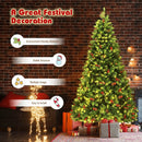 7.5 Feet Pre-lit Hinged Christmas Tree with 550 LED Lights and Sturdy Metal Stand by LJGDeals