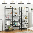 Vintage Triple Wide 5-Tier Bookcase Large Bookshelf Display Storage Shelf by LJGDeals