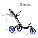 Folding Golf Push Cart with Scoreboard Adjustable Handle Swivel Wheel by LJGDeals