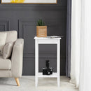 2-Tier Nightstand End Side Wooden Legs Table for Bedroom by LJGDeals