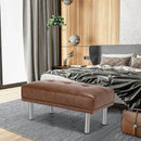 Rectangle Tufted Ottoman with Stainless Steel Legs for Living Room by LJGDeals