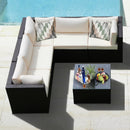 6 Pieces Patio Furniture Sofa Set with Cushions for Outdoor by LJGDeals