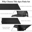 4 Pieces Patio Furniture Set with Glass Top Coffee Table by LJGDeals