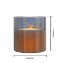 6" High 3-Wick Glass Flameless Candles( small Gray) by JHY DESIGN