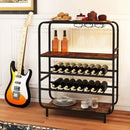 16 Bottle Wine Rack with 5-Tier Wine Shelf and Glass Holders for Kitchen Bar-Rustic Brown by LJGDeals