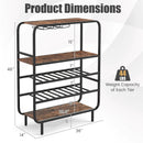 16 Bottle Wine Rack with 5-Tier Wine Shelf and Glass Holders for Kitchen Bar-Rustic Brown by LJGDeals