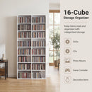 16 Compartment CD Storage Unit with Adjustable Shelves 54"
