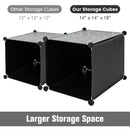 16-Cube Storage Organizer with 16 Doors and 2 Hanging Rods-Black by LJGDeals