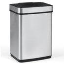 16 Gallon Trash Can Infrared Motion Sensor Garbage Can with Dual Compartments-Silver by LJGDeals