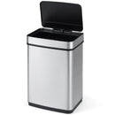 16 Gallon Trash Can Infrared Motion Sensor Garbage Can with Dual Compartments-Silver by LJGDeals