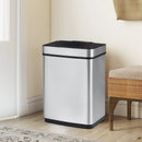 16 Gallon Trash Can Infrared Motion Sensor Garbage Can with Dual Compartments-Silver by LJGDeals