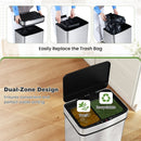 16 Gallon Trash Can Infrared Motion Sensor Garbage Can with Dual Compartments-Silver by LJGDeals