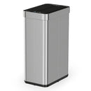 16 Gallon Trash Can with Wing Lids for Bedroom Bathroom Kitchen-Silver by LJGDeals