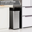 16 Gallon Trash Can with Wing Lids for Bedroom Bathroom Kitchen-Silver by LJGDeals