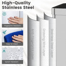 16 Gallon Trash Can with Wing Lids for Bedroom Bathroom Kitchen-Silver by LJGDeals