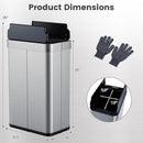 16 Gallon Trash Can with Wing Lids for Bedroom Bathroom Kitchen-Silver by LJGDeals