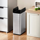 16 Gallon Trash Can with Wing Lids for Bedroom Bathroom Kitchen-Silver by LJGDeals