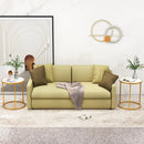 16 Inch Marble Top Round Side Table with Golden Metal Frame for Living Room Bedroom by LJGDeals