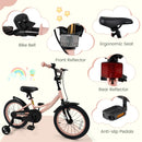 Kids Bike 12-18 Inch with Training Wheels - Pink