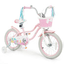 18-Inch Kids Bike Adjustable with Basket and Streamers Pink