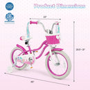 Kids Bike 18-Inch with Training Wheels and Basket Rose Red by LJGDeals