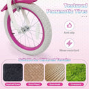 Kids Bike 18-Inch with Training Wheels and Basket Rose Red by LJGDeals