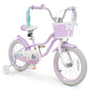 Kids Bike 12-20 Inch with Training Wheels & Basket Purple