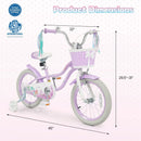 Kids Bike 12-20 Inch with Training Wheels & Basket Purple by LJGDeals