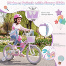 Kids Bike 12-20 Inch with Training Wheels & Basket Purple