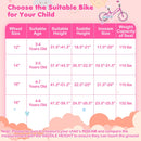 Kids Bike 12-18 Inch with Training Wheels - Pink