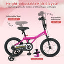 Kids Bike 14-Inch with Removable Training Wheels Pink